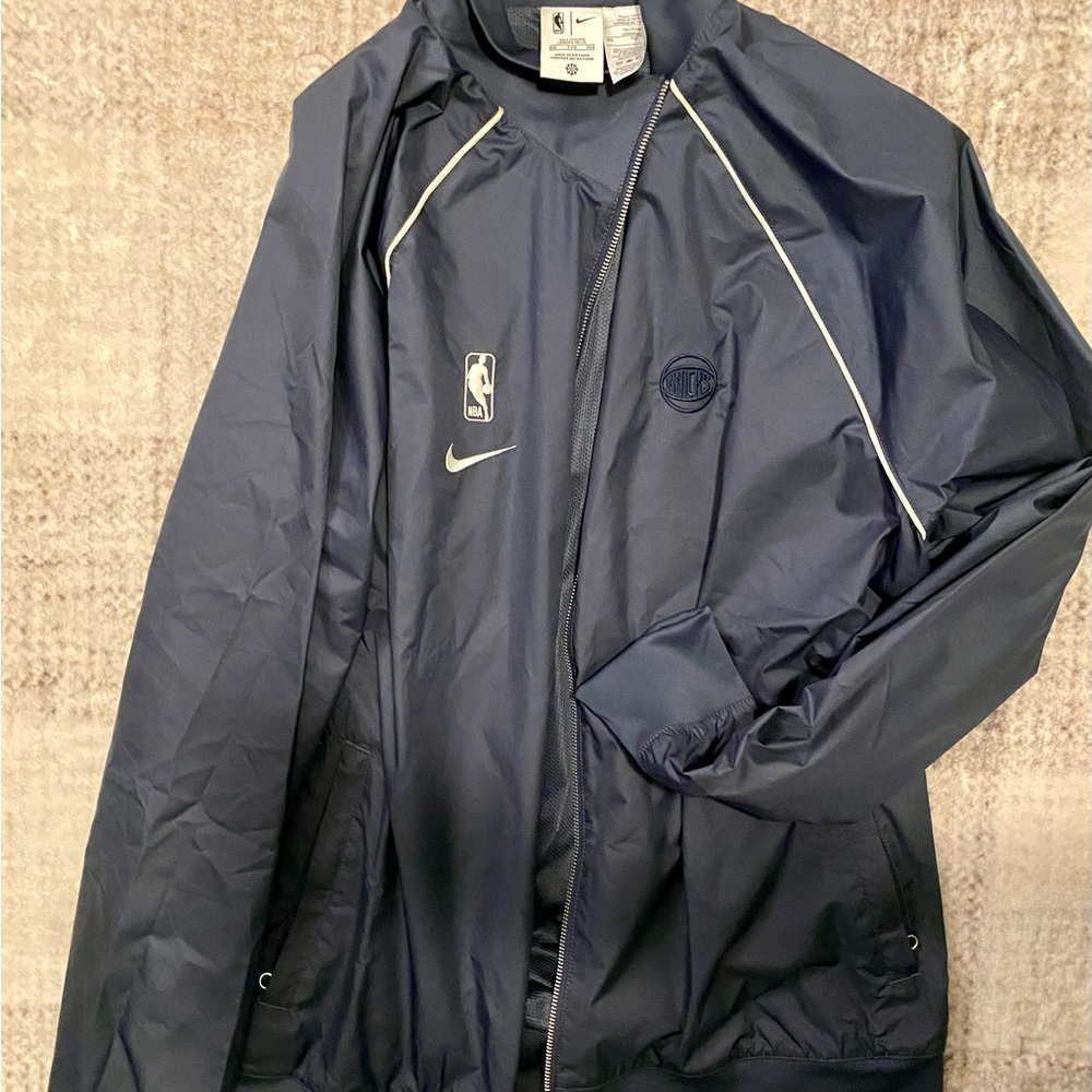 Nike Men's Navy Rain Jacket - NY Knicks